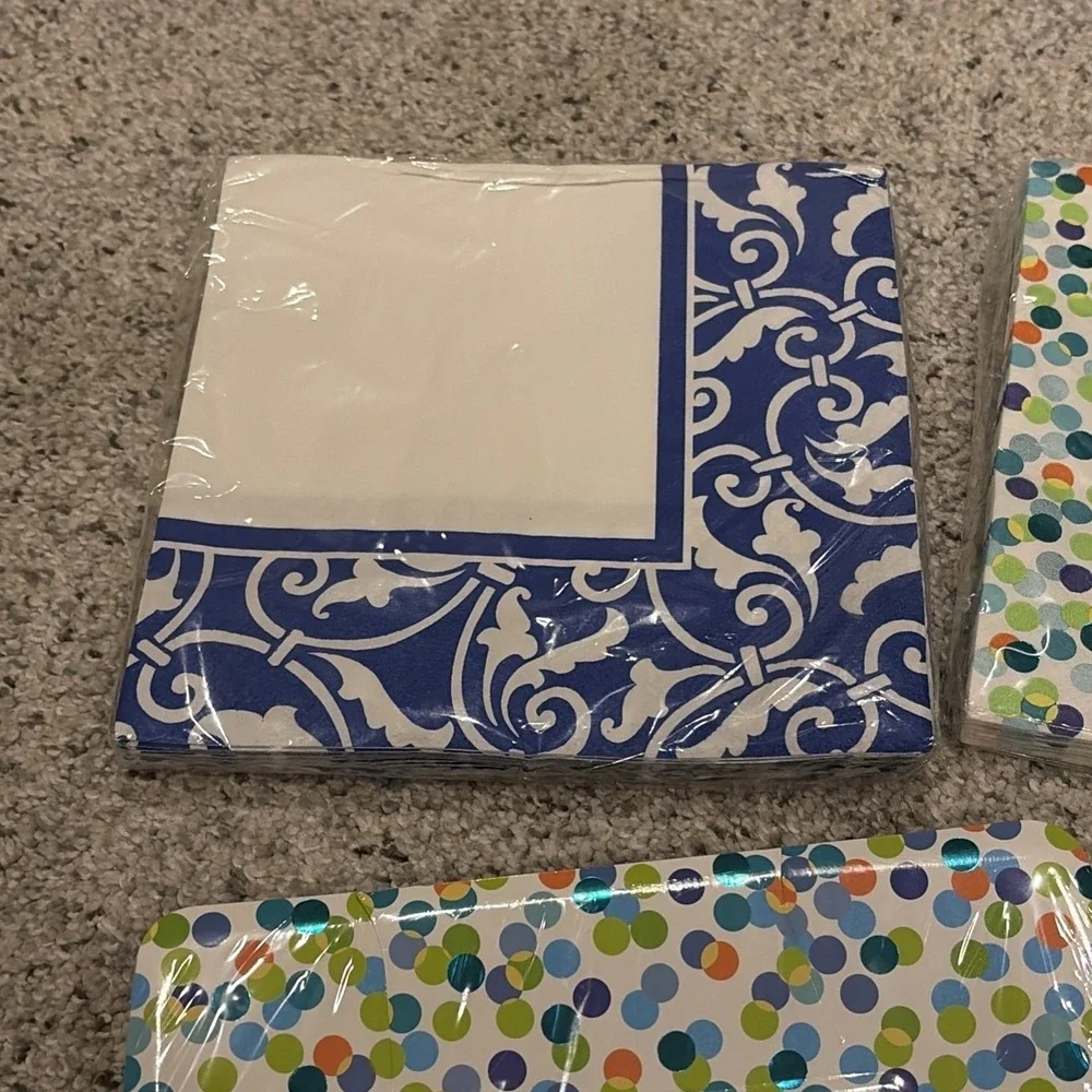 Lot Of Assorted Mostly‎ New Paper Plates And Napkins For Party Decor